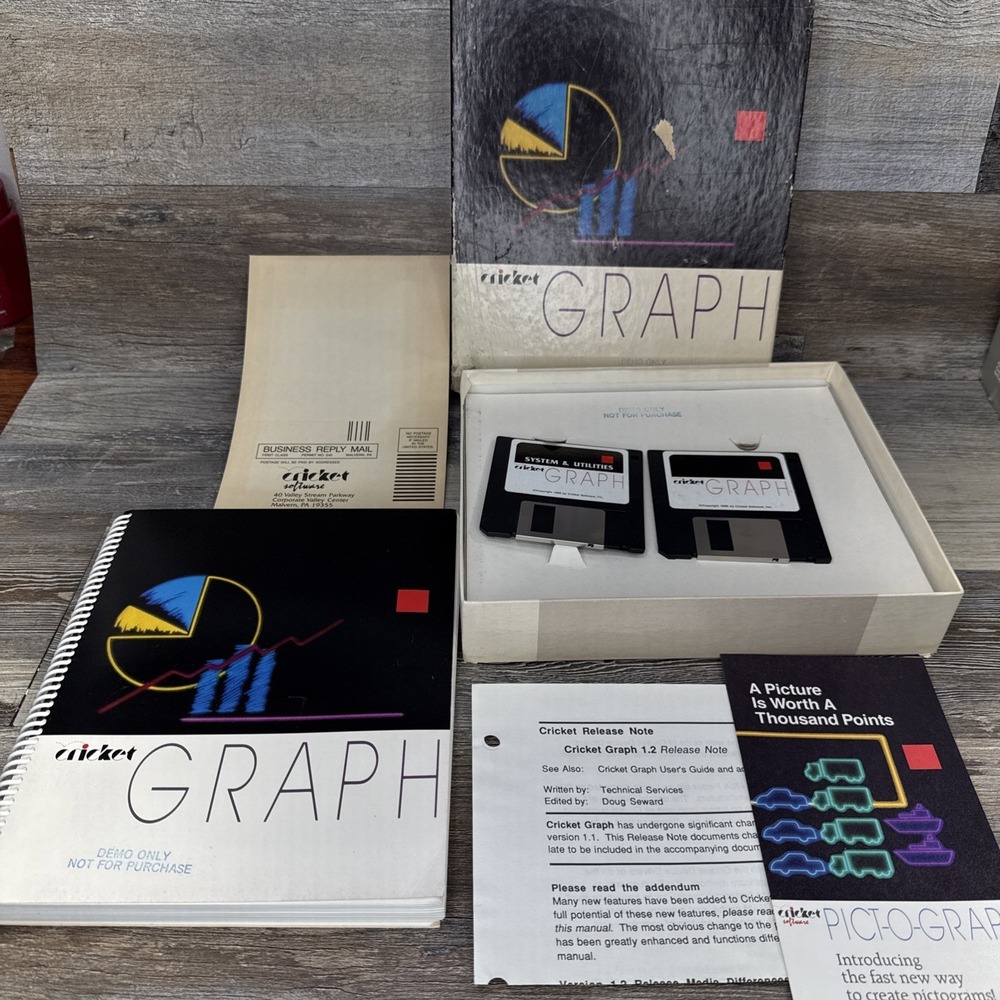 Rare Vintage Demo Copy Cricket Graph Graphing Software Apple Macintosh